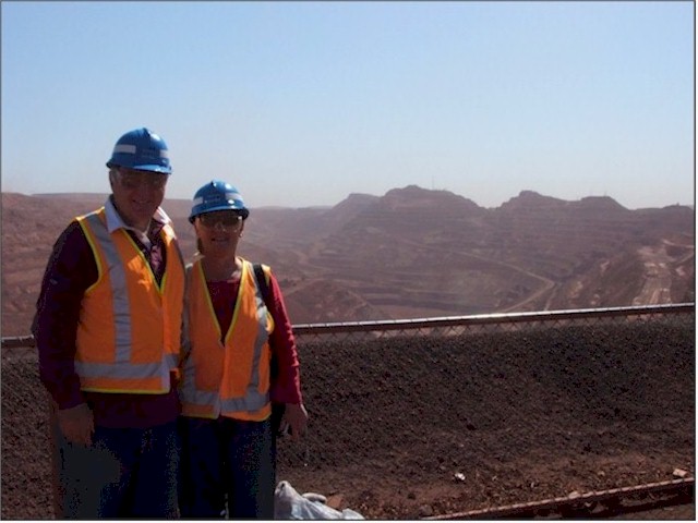 Australia Part 1 2007/08 In Newman, we took a tour of the BHP Billiton mine - the largest open pit iron ore mine in the world.