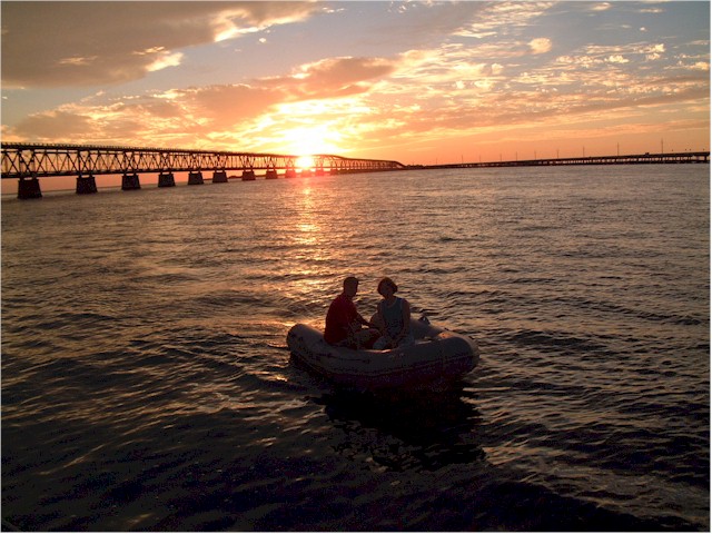 Virginia to Florida 2004 ... Doug & Shirley went ashore to enjoy the sunset.