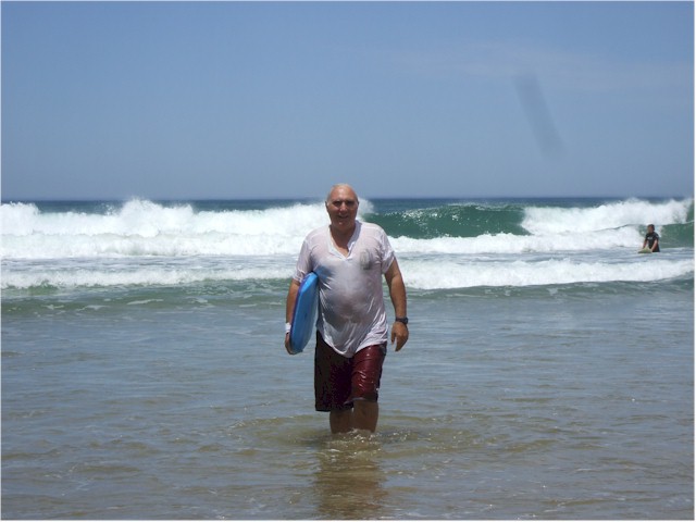 Australia Part 2 2007 Keith catches a few waves at Bells Beach, a famous surfie hangout!