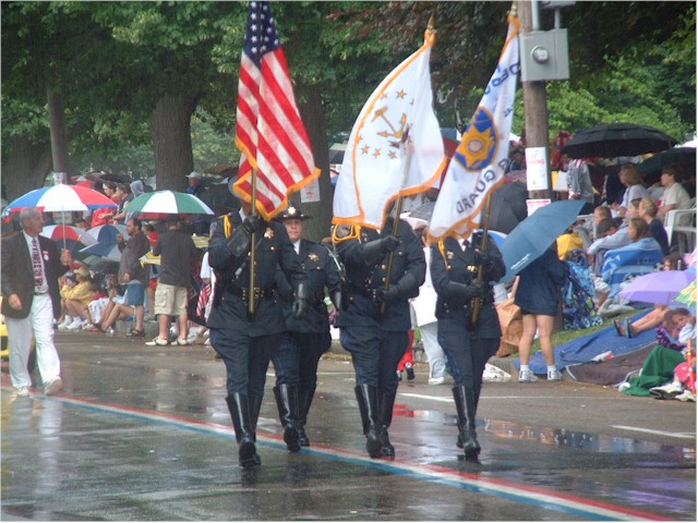 New England 2004 The Bristol 4th July parade - Flag bearers...