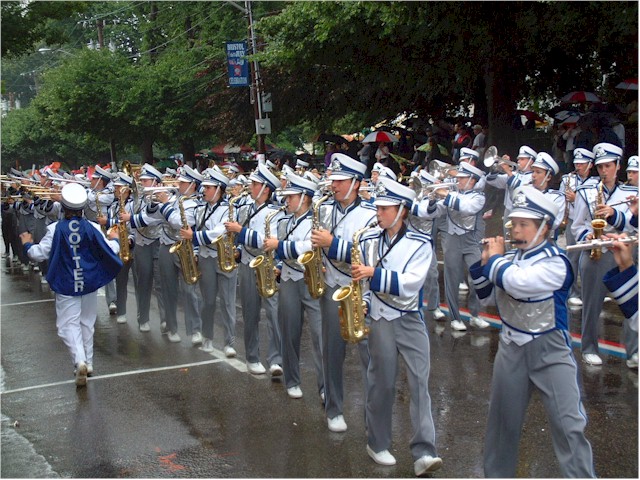 New England 2004 The Bristol 4th July parade - and, of course, the obligatory school brass bands. Such a shame it was raining!