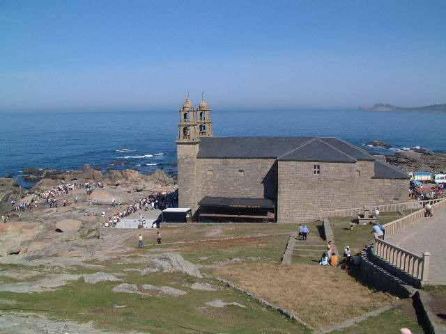 South of Finisterre 2003 The church at Muxea - and site of the fiesta!.