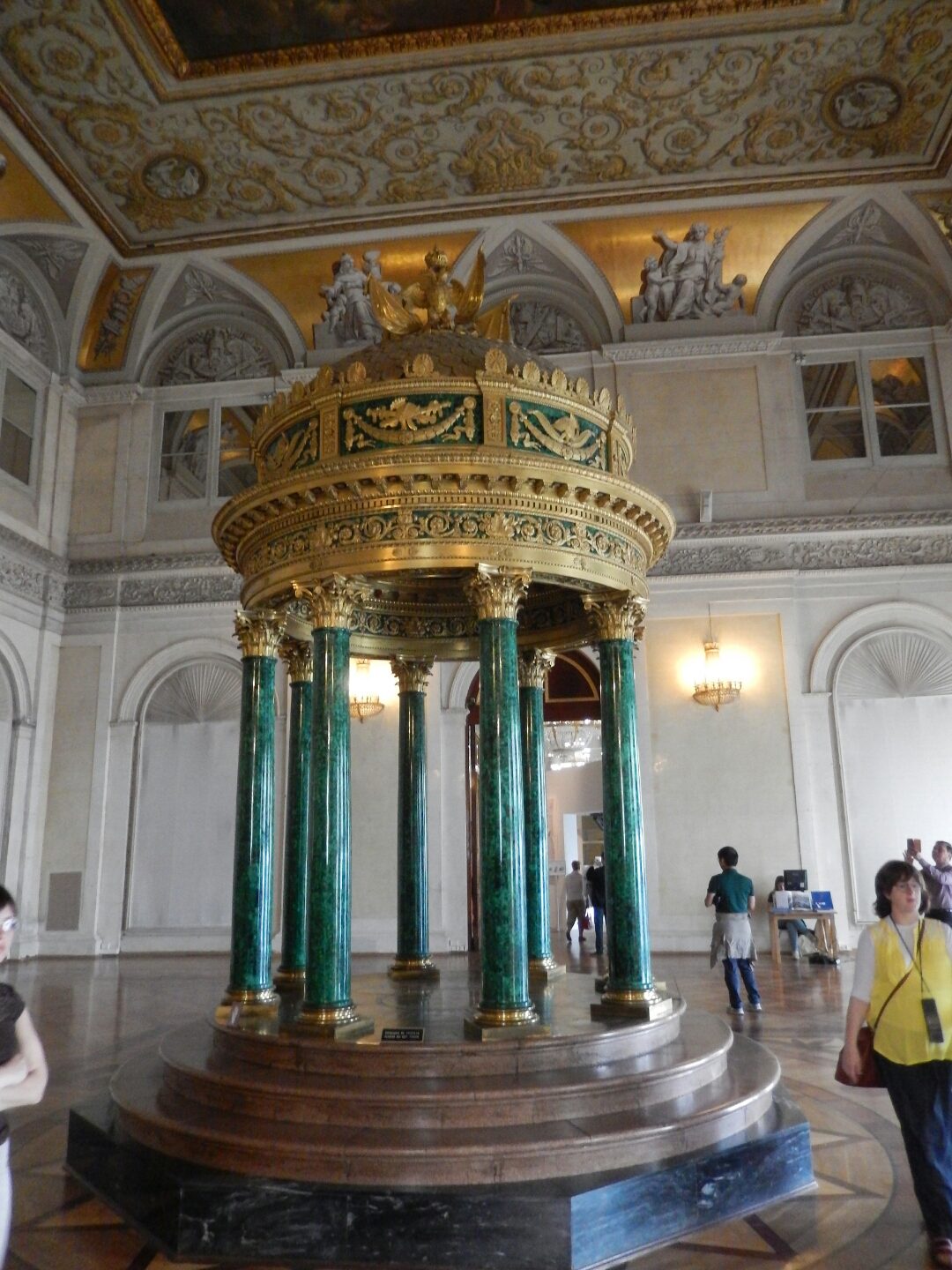St Petersburg 2015 Kiosk with Malachite columns, inside the Hermitage Museum...