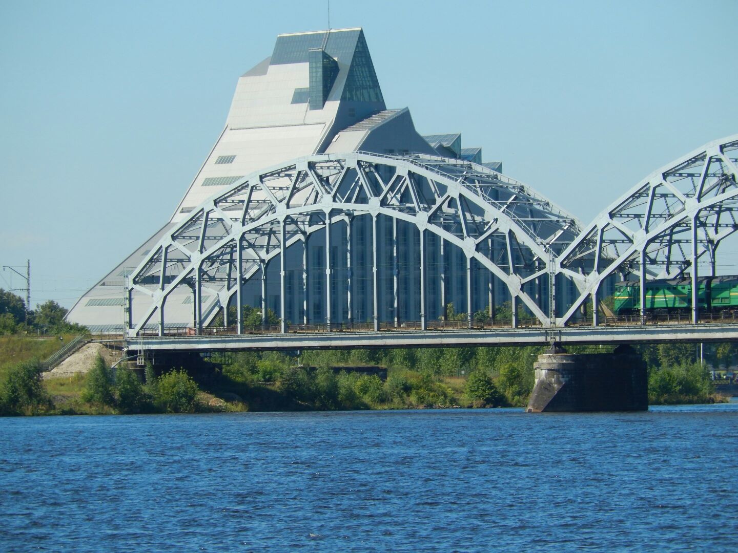 Riga, Latvia 2015 ... with the ultra-modern National Library building beyond.