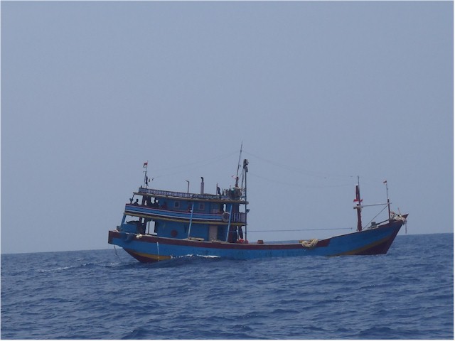 Indonesia Part 2 through to Malaysia 2013 A large local fishing boat.