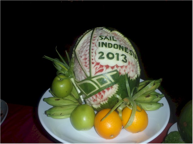 Indonesia Part 2 through to Malaysia 2013 ... even the water melon was intricately carved as a tribute to the Rally!