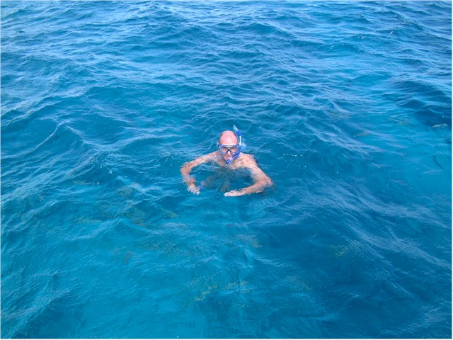 Virginia to Florida 2004 Doug snorkelling at Looe Reef.