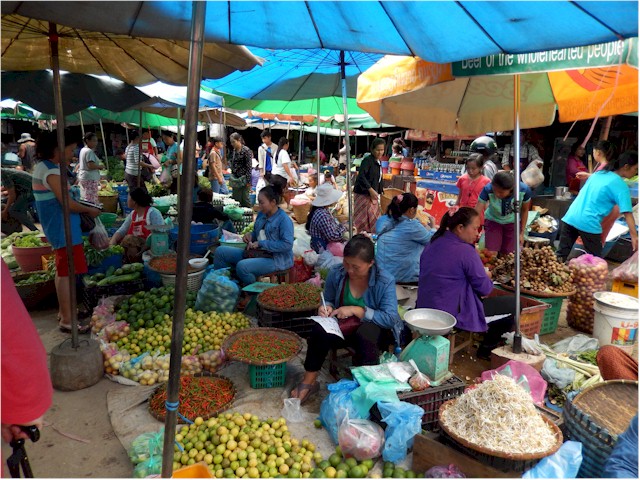 SE Asia Tour 2014 The local market was colourful.
