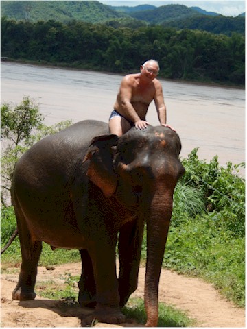 SE Asia Tour 2014 The elephant seemed to enjoy the swim as much as Keith, apparently!