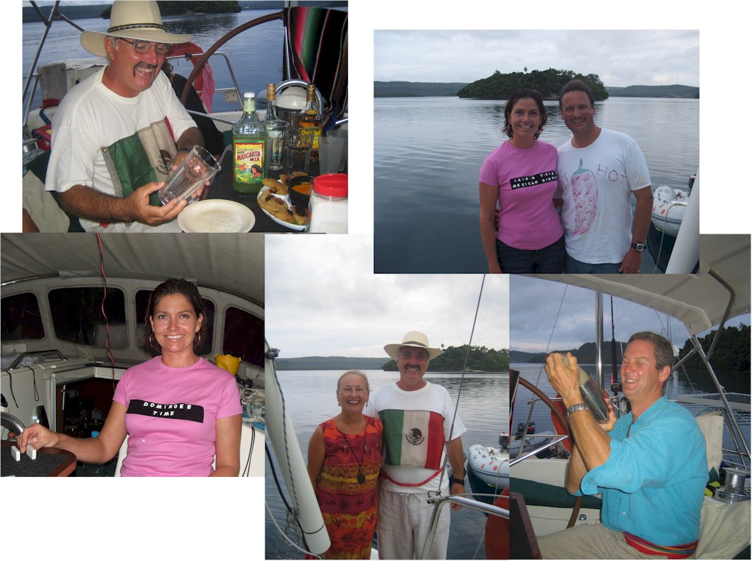 Suwarrow Atoll and Tonga 2006 Mexican Night on board Savoir Vivre with Jamie & Lucy and Rob & Gemma (Orinoco Flow!