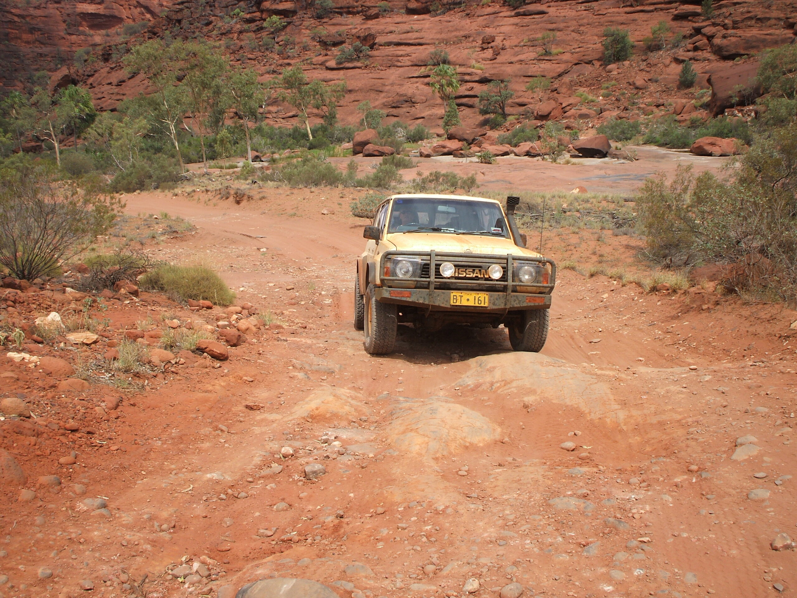 Australia Part 2 2007 The rough track down the Finke River bed to get to Palm Valley.