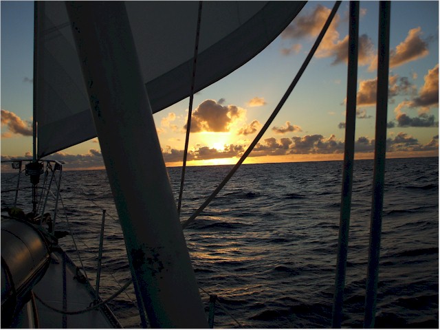 New Caledonia to Australia 2008/09 En route at last - typical trade wind skies and seas...