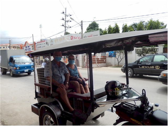 SE Asia Tour 2014 We hired a tuk-tuk and driver for the day and he insisted we wear face masks due to the air pollution...