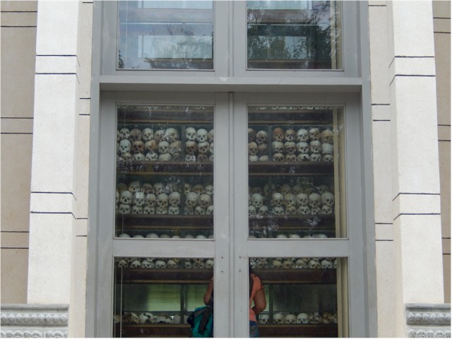 SE Asia Tour 2014 The memorial stupa contains more than 8,000 skulls.