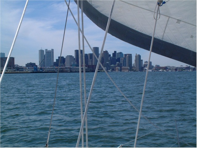 New England 2004 Sailing into Boston, Massachusetts.