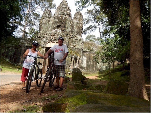 SE Asia Tour 2014 We hired push bikes to explore Angkor Wat - a great way to get around.