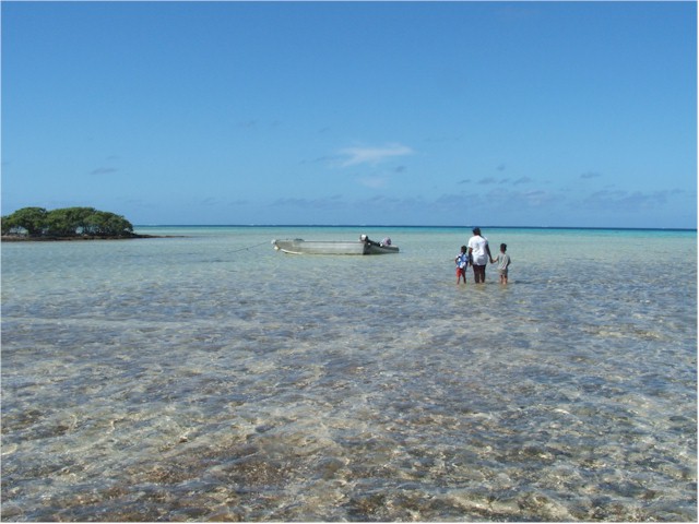 Suwarrow Atoll and Tonga 2006 The caretaker family gets dropped off at the beginning of the sailing season and only have this tinny for transport...