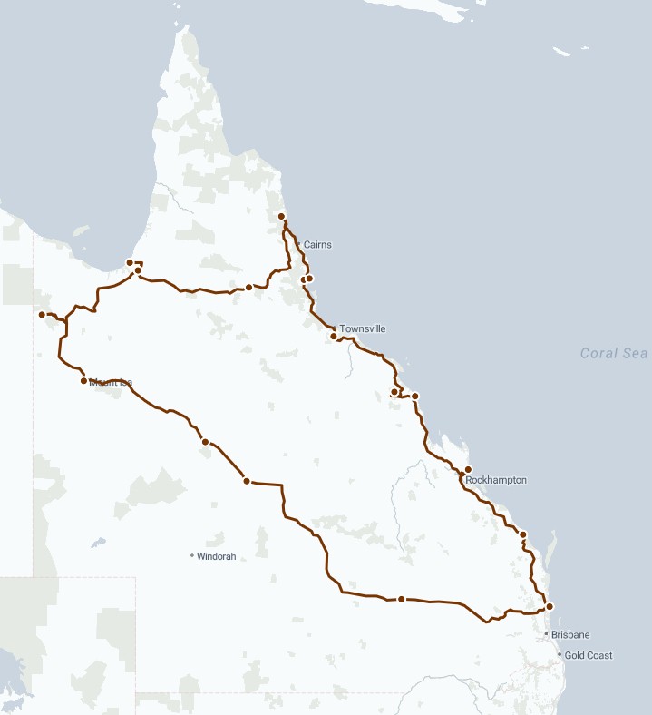 Chart - Trip around Queensland