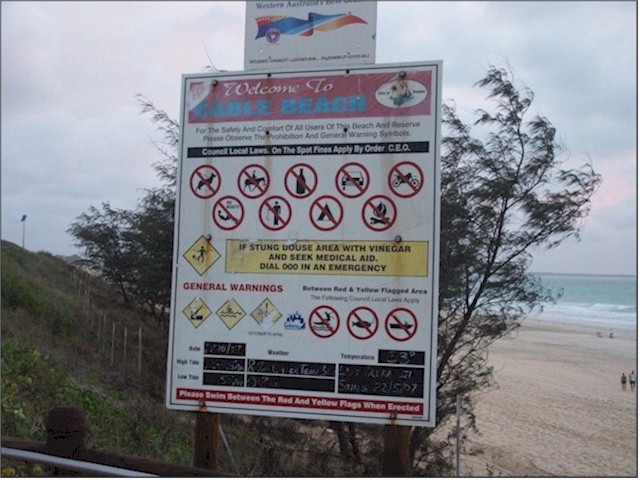 Cable Beach, Broome is the furthest north we got in WA - and is full of dangerous creatures!