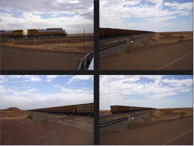 The ore train was 243 trucks long - about 2.5Km.