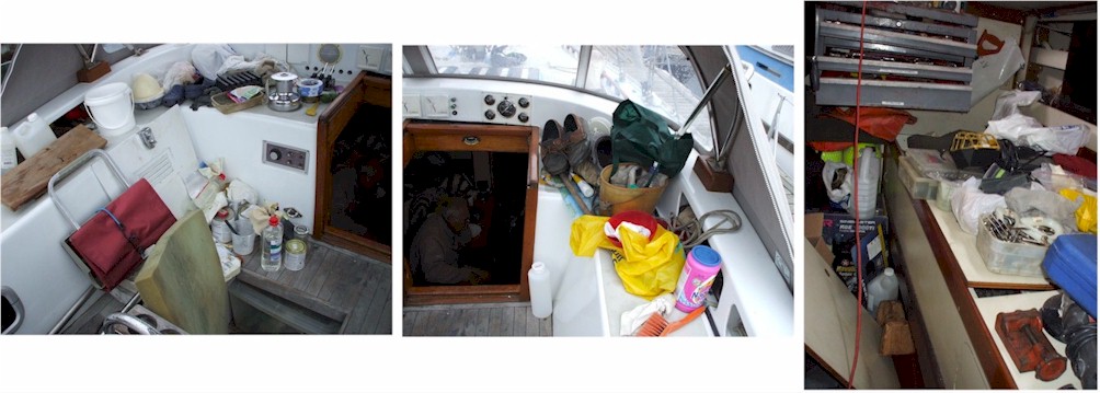 Trying to do the work as well as live on board doesn't leave much space - the mess just about drove us mad!