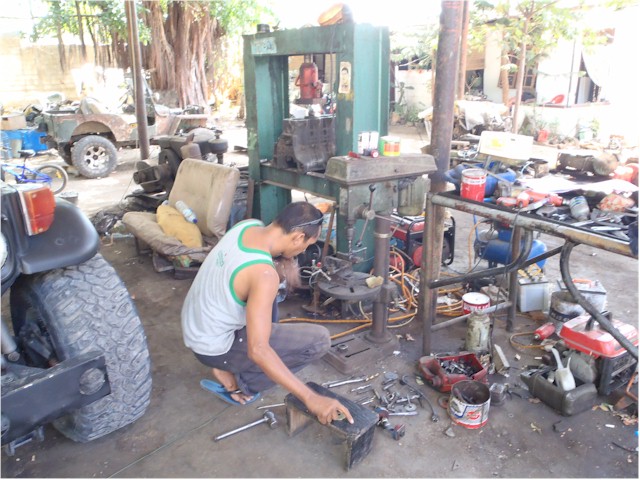 Matt's workshop - scary compared to first world countries - but amazing what can be achieved!