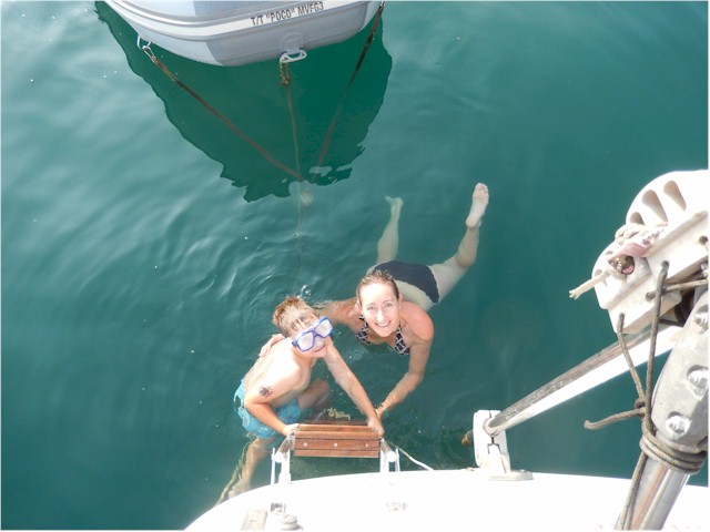 ... including swimming off the back of the boat to cool down!
