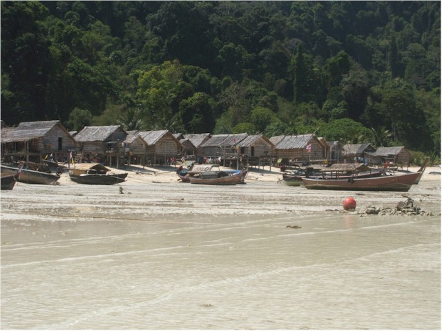 The sea gypsy village here was much bigger - and slightly better off, it appeared...