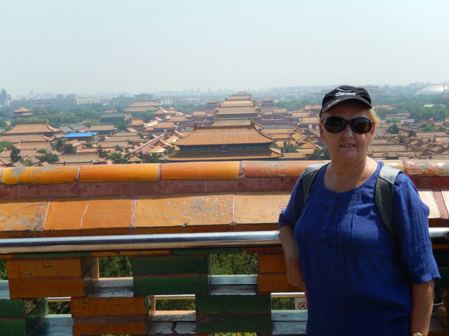 Christine on one of the many balconies of the Drum Tower looking out over the Forbidden City...