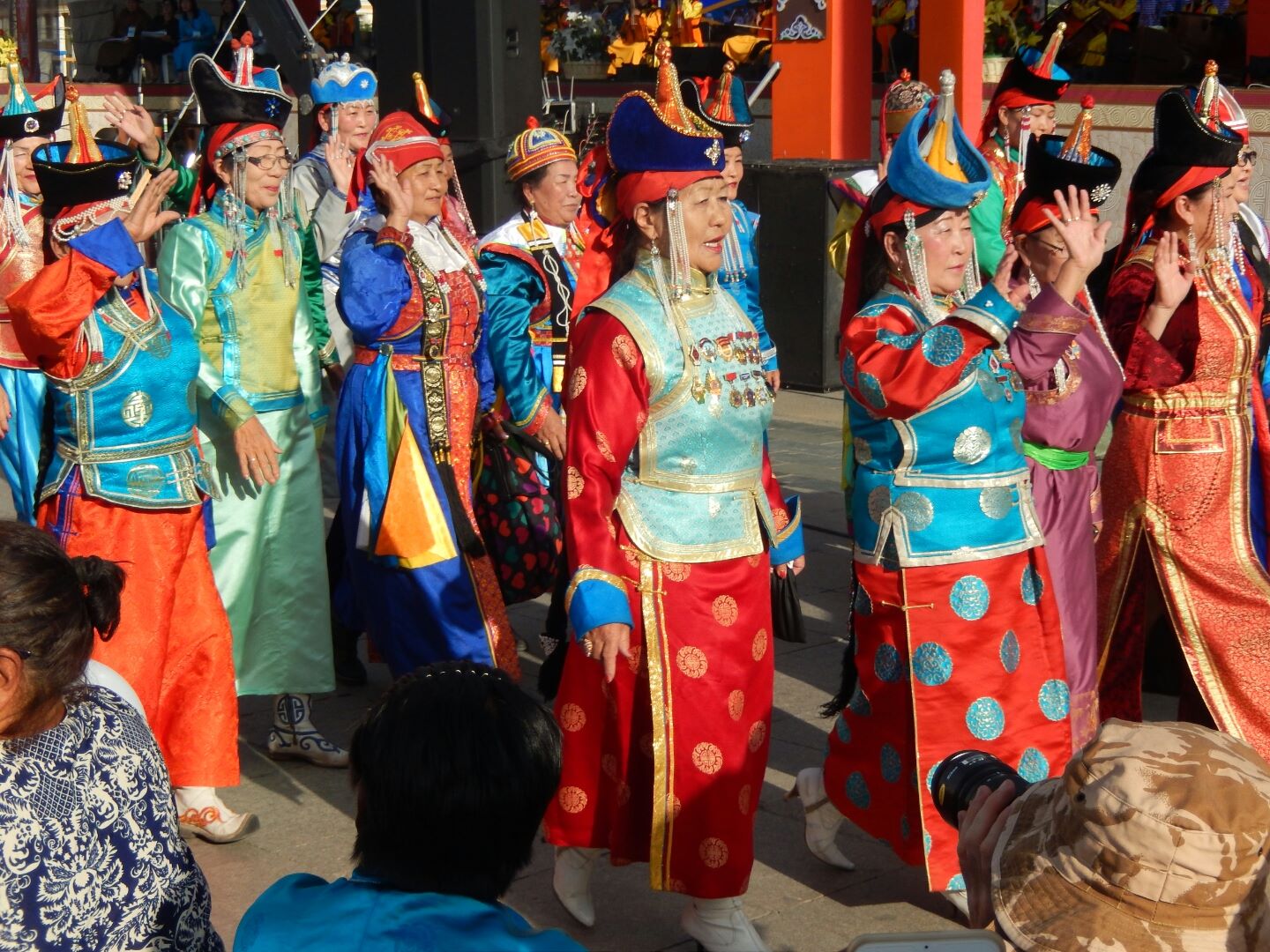 A parade of people representing their towns - and their traditional costumes...