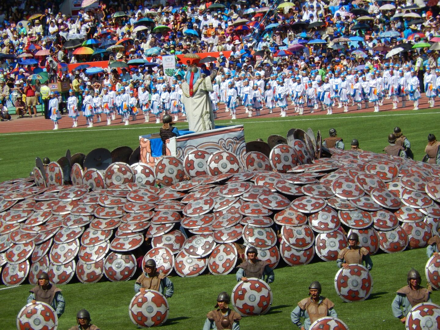 ... the shields are then used to form a protective barrier.