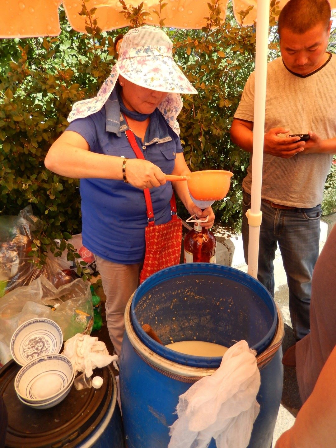 Drink? Why, fermented mares milk, of course! Prepared in plastic barrels...
