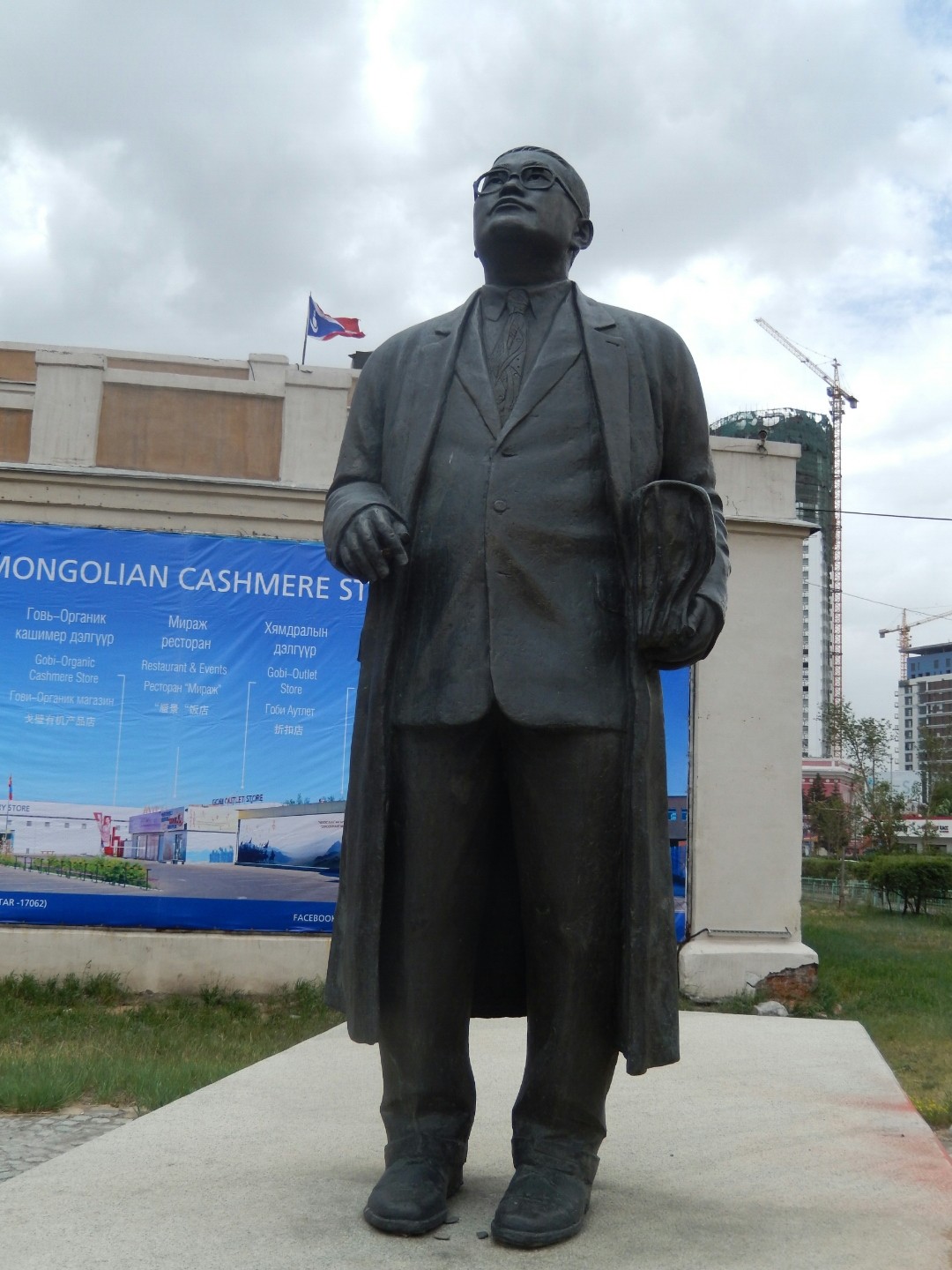 A statue of Zorig who led a student uprising in 1990 which ultimately resulted in a democratic government.