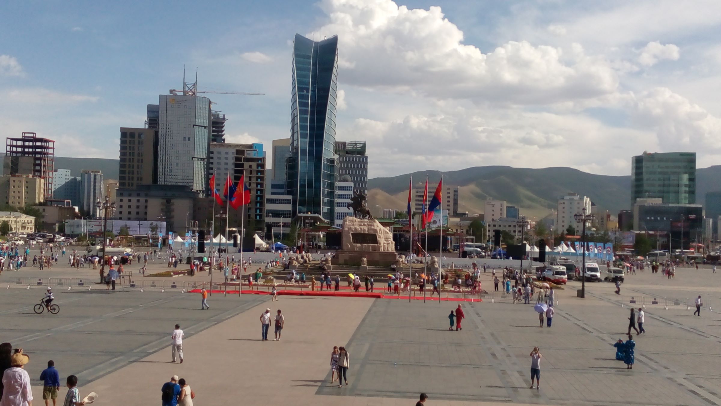 There were cultural events held in the central city square...