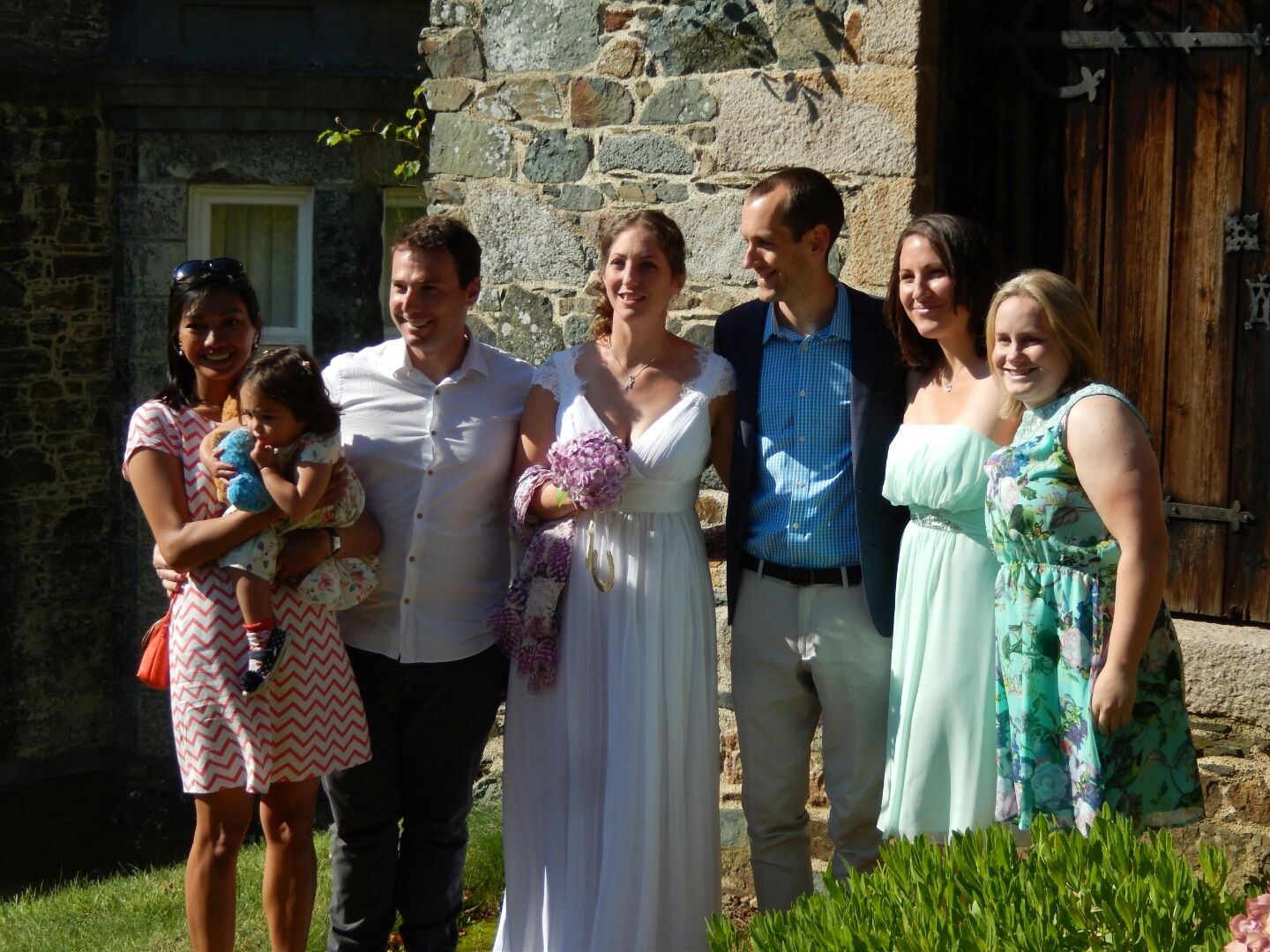 From L-R, Jas, Rosie & Rob, Emily & Jon, Charlotte & Rachel