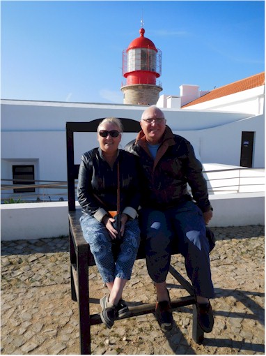 At the Cape St Vincent lighthouse - we have vivid memories of sailing around the Cape during our travels.