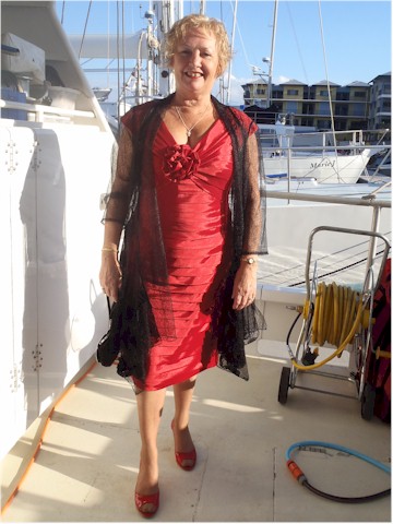 All dressed up to attend the AHA (Australian Hotel Association) Awards (courtesy of her job). Pretty good for a yachtie!
