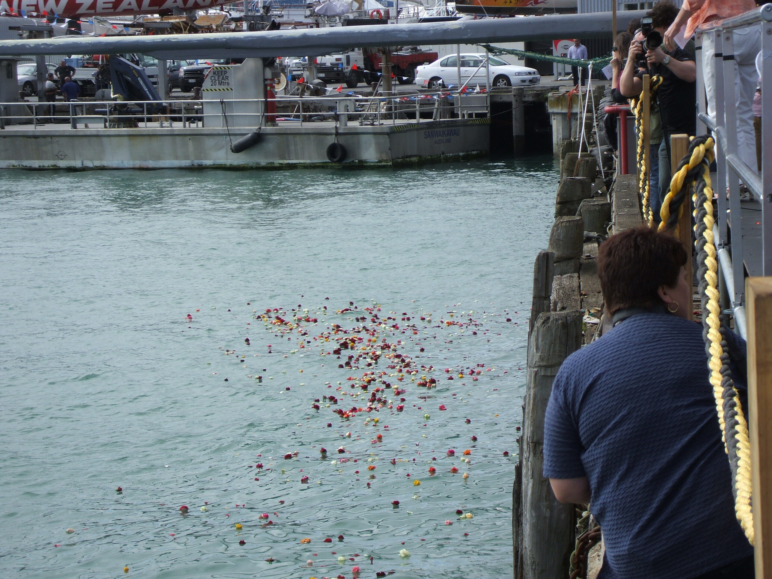 ...and includes scattering rose petals over the water.