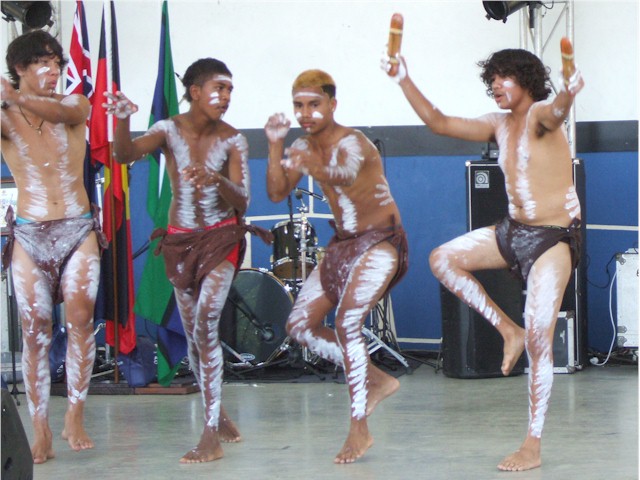 These young aboriginal dancers told a Dreamtime story of crocodiles in the Cairns Tropical Wave Festival.
