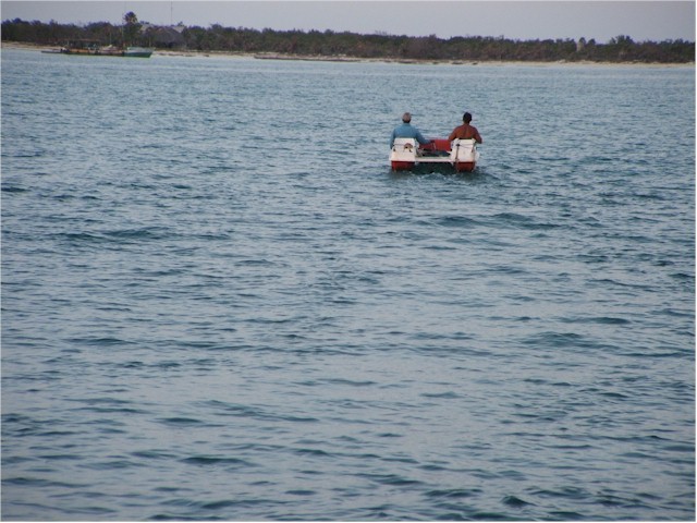 These guys came about 1nm in this pedallo - asking if we wanted to eat in the local restaurant!

