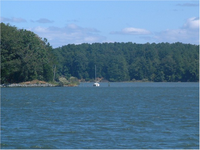 Up the Corrotoman River where we holed up while Hurricane Jeanne passed by.
