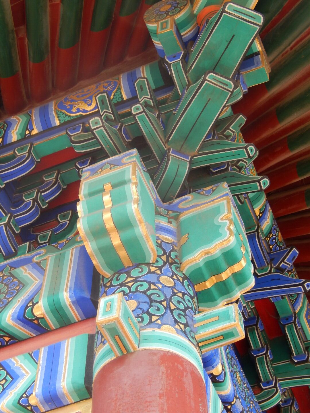 Looking up at one beautiful corner of the pagoda.