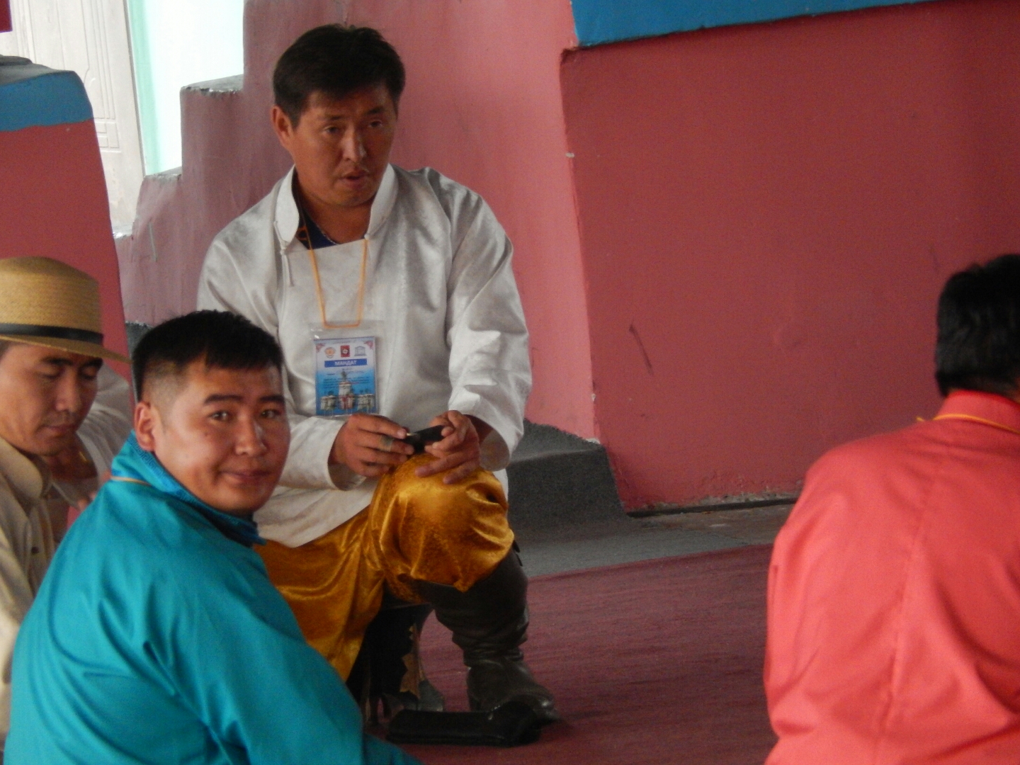 
The player about to shoot - each shot was preceded by a type of melodious throat-singing as encouragement.
