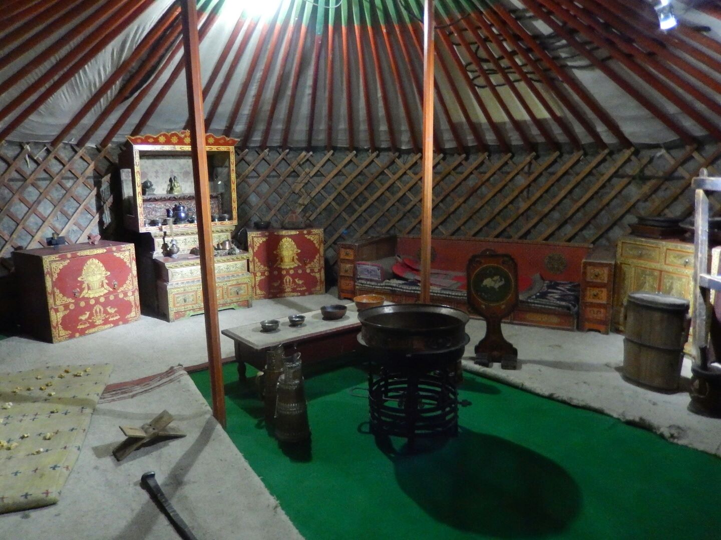 Inside a residential ger.
