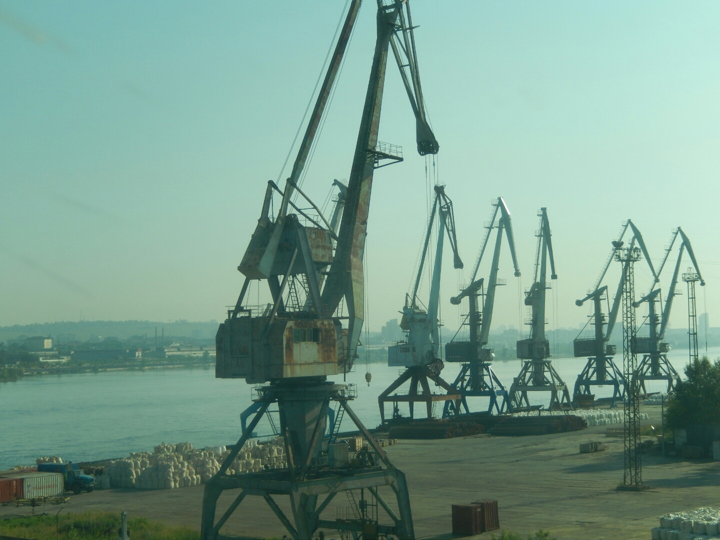 
Heavy industry on the Yenesei River at Krasnoyarsk..
