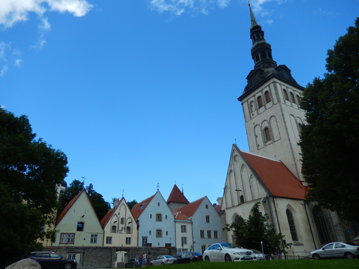 Renaissance houses of Tallinn with St Nicholas Church.