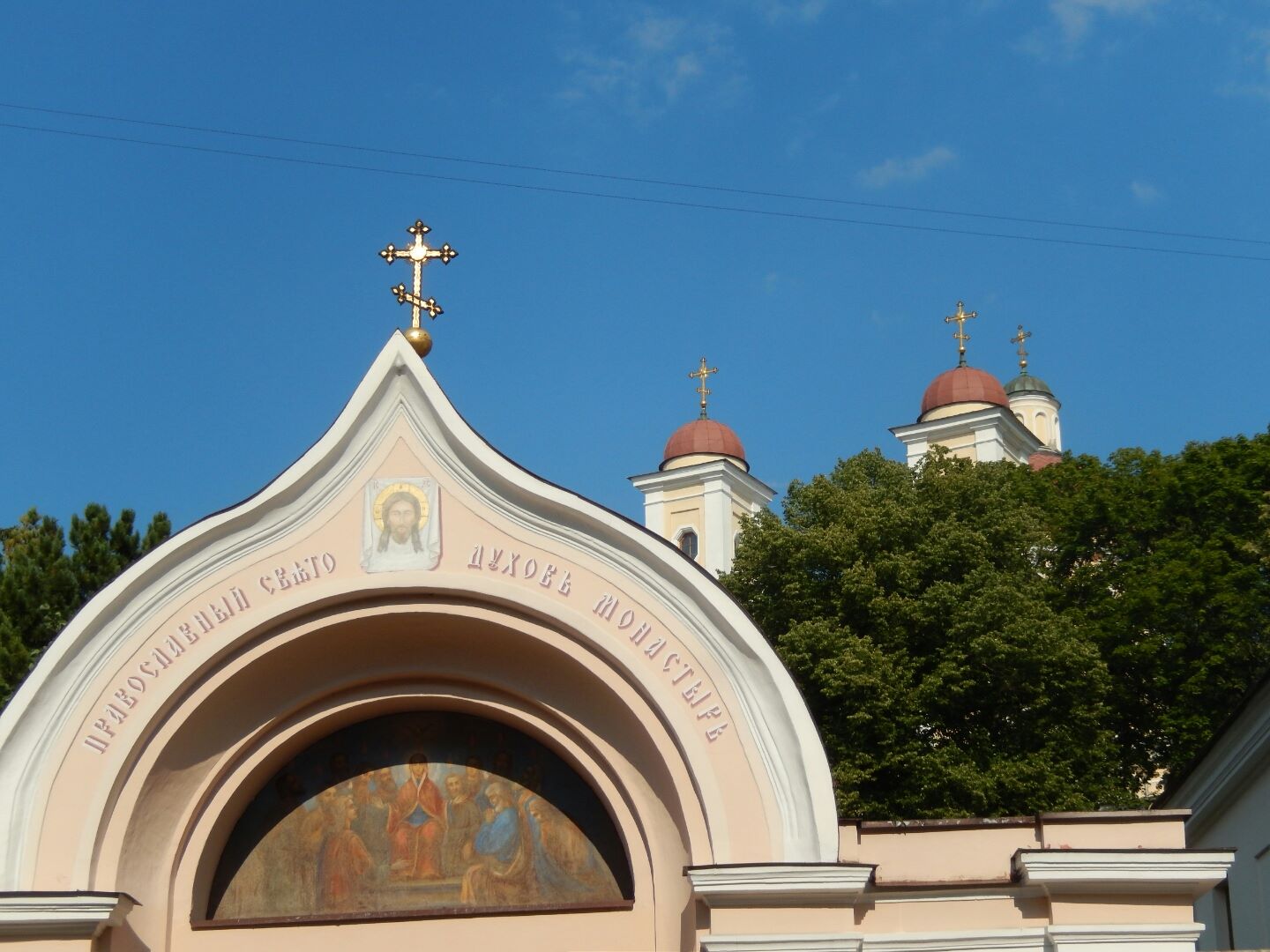 A small gate leads to the Russian Orthodox church of Holy Spirit. Here is the only Russian Orthodox monastery in Lithuania.