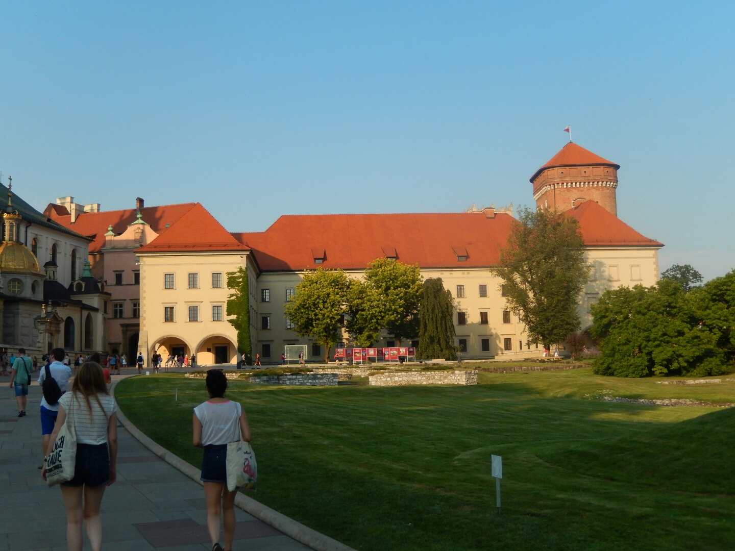Wawel Castle - this enclosed fortification, which includes palaces and a cathedral, overlooks the Vistula river on a raised rock outcropping.
