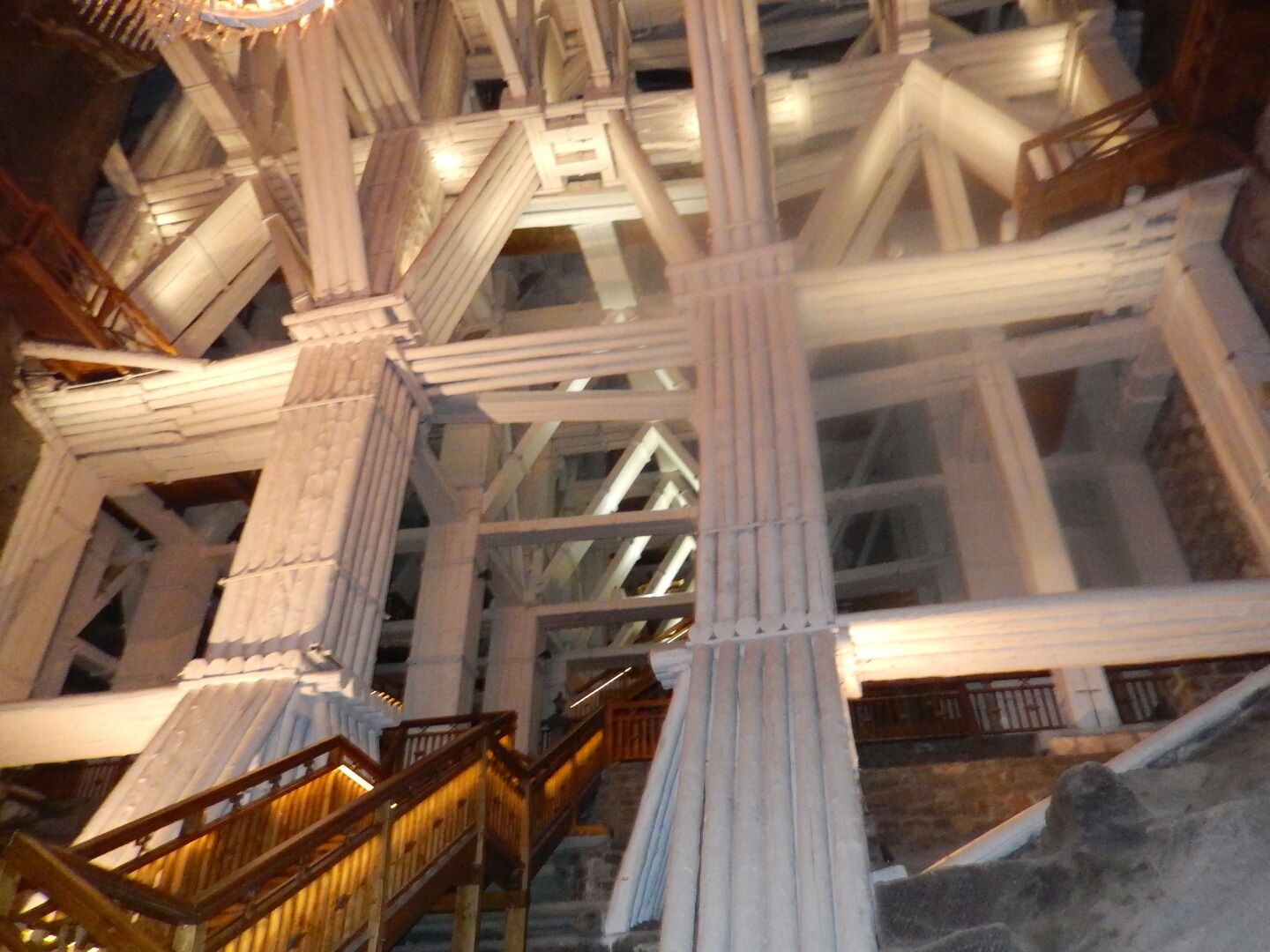 Showing the shoring in one of the chambers.
