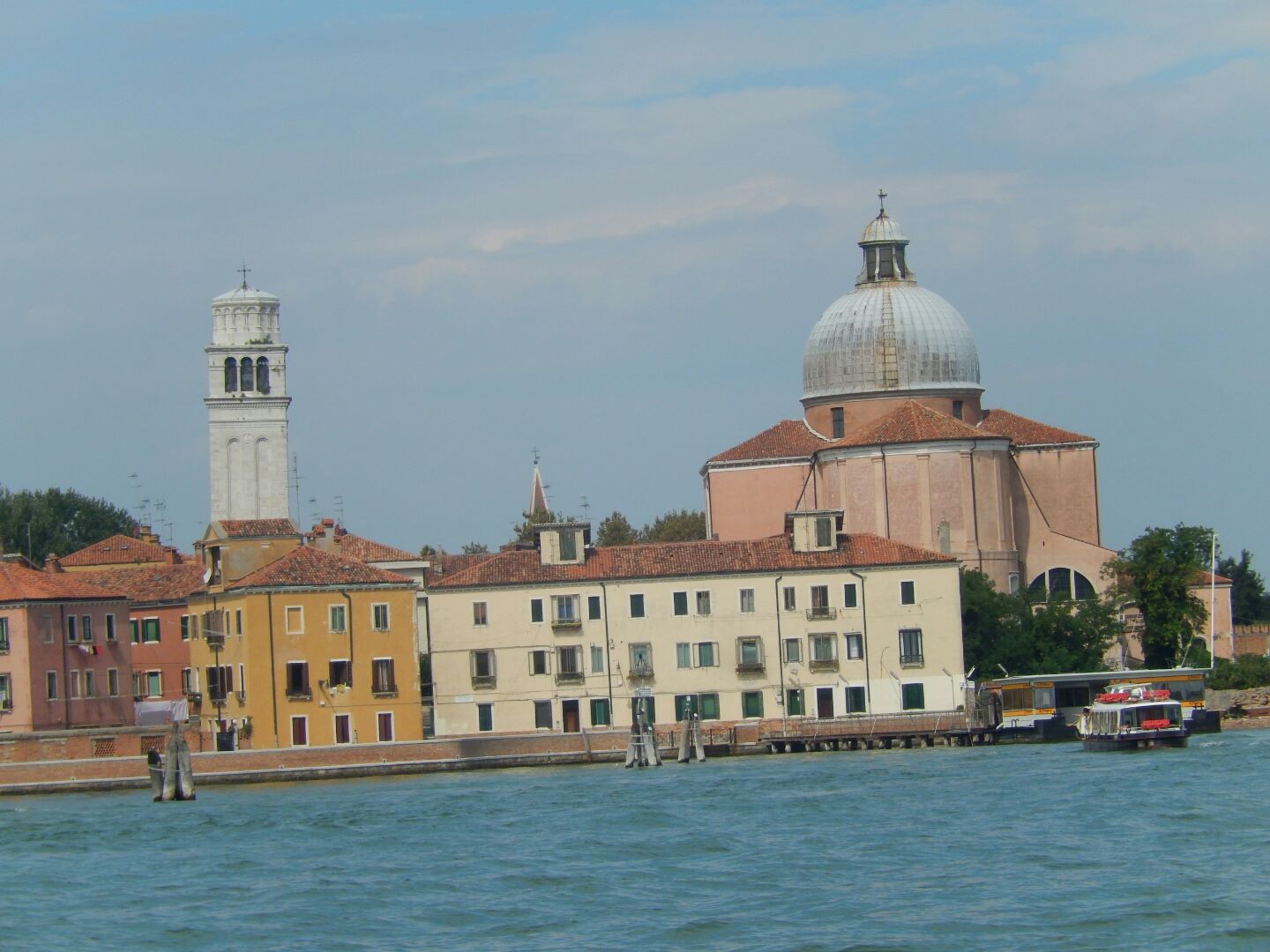 Approaching one of the stops on Vaporetto Number 7...